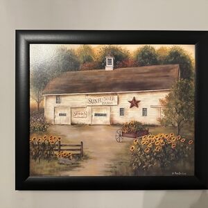 " Caleb's Sunflower Farm " by Pam Britton Painting Print